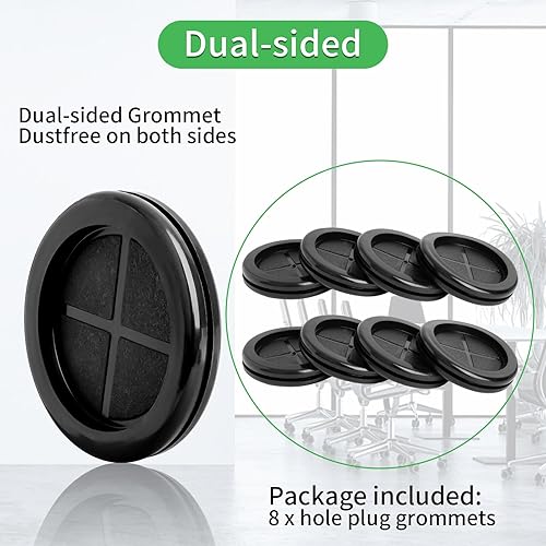 Miniatura 4 de Ojales de goma con orificio de 1-12 pulgadas, orificio de taladro de 1-316 pulgadas de diámetro interior para protección de cables, ojales de