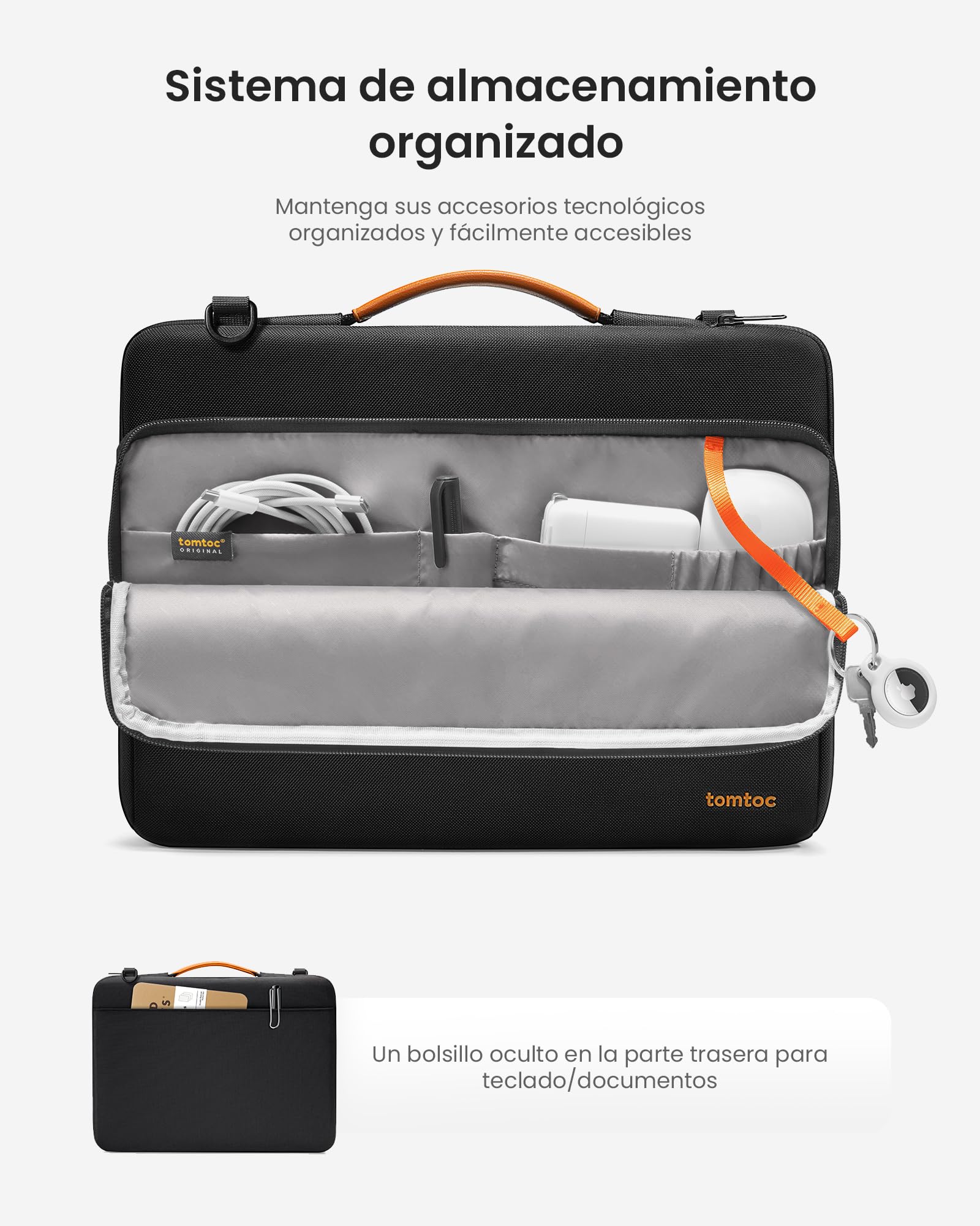 tomtoc 360° Funda Bandoleras para 14 Pulgadas Nuevo MacBook Pro M5 Pro/Max A3426 A3427 (2026), M5/M4/M3/M2/M1 A3434 A3112 A3401, 13,5"-14,4" Surface Laptop, Maletín Bolsa Transporte para Ordenador