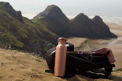 Miniatura 12 de Botella de agua de cobre 100% puro a prueba de fugas, perfecta para beneficios de salud ayurvédica para deportes, fitness, yoga, botella de agua
