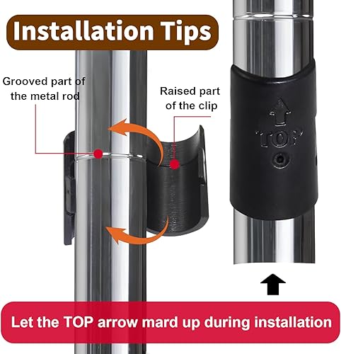 Miniatura 3 de Paquete de 50 clips de bloqueo de estante de alambre de 1 pulgada, clips de plástico de repuesto, clips de estante de manga negra para estanterías