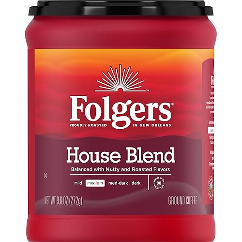 Folgers House Blend Ground Coffee, Medium Roast, 9.6 Ounce - House Blend - 9.6 Ounce (Pack of 1)