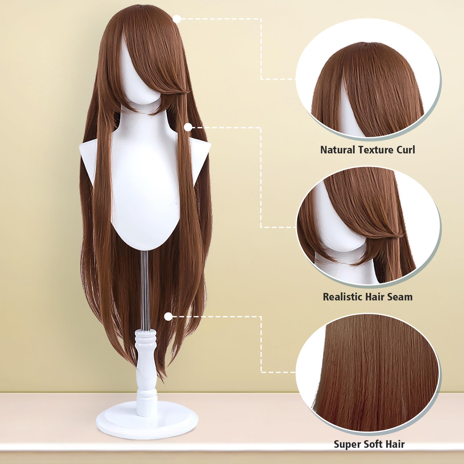 100cm / 40 Inch Long Wig, Universal Anime Costume Cosplay Wig, Perfect for Party Daily-Use, Festivals, and Halloween - Image 2