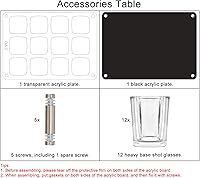 Vista 6 de D&Z Vaso de chupito de 2 onzas con soporte, juego de vasos de chupito de tequila, fácil de llevar, 12 vasos de base pesada sin derrames, bandeja