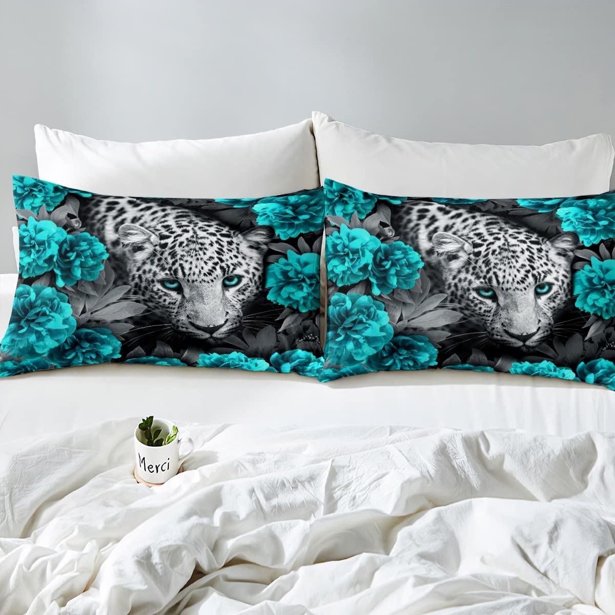 Set di biancheria da letto in cotone leopardato per letto matrimoniale con stampa animalier, set di biancheria da letto in cotone con stampa di mucca, set di biancheria da letto in cotone