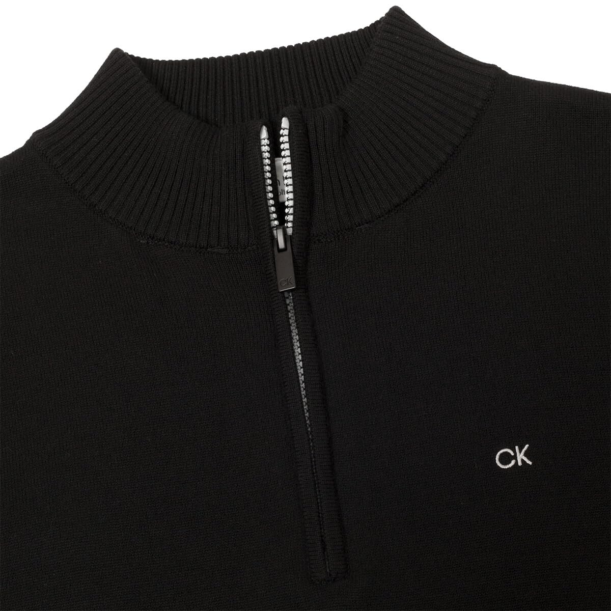 Calvin Klein Su�TER Campus 1/2 Cremallera Hombre - Negro/Plateado - M
