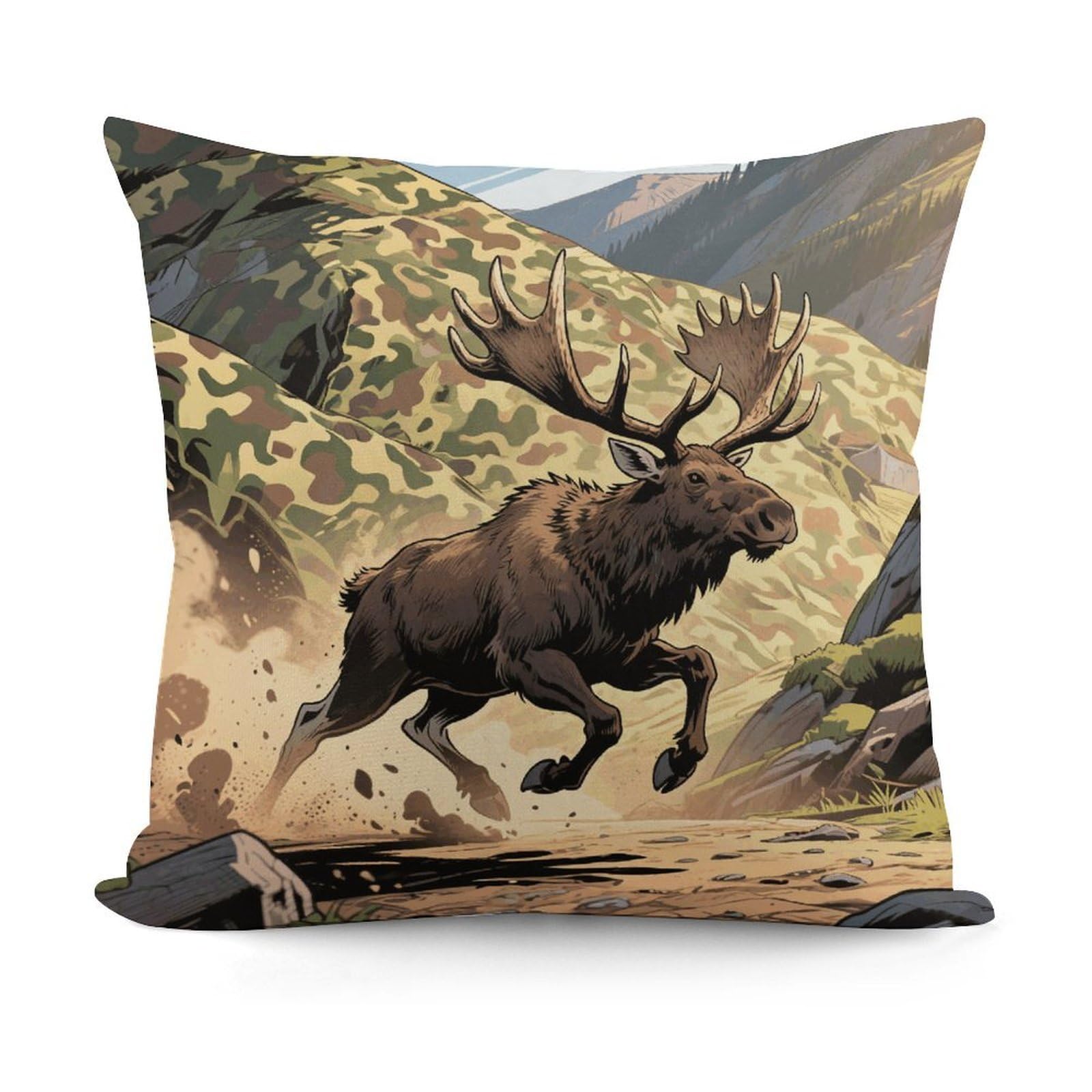 VstaDank Hunting Camo Deer Throw Pillow Cover Soft Square Cushion Cover Art Artwork Pillow Covers Mordern Couch Pillow Covers Decorative Cushion Case for Chair Couch Bedroom Living Room