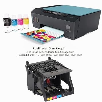 Asixxsix Druckkopf-Ersatz für Drucker Stabiler ABS-Druckkopf Rostfrei Kompatibel für DesignJet T530 T525 T520 T130 T125 T120 T100-Plotterdrucker Langlebiger