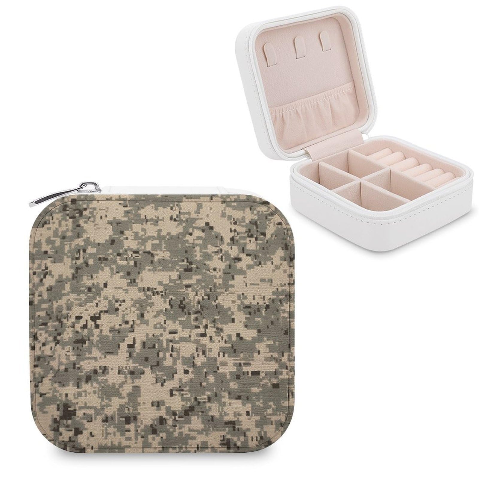 VstaDank Army Digital Camouflage Jewelry Box for Women Custom Travel Jewelry Case Personalized Travel Jewelry Boxes Small Portable Jewelry Organizer Box for Rings Necklaces Bracelets Earring