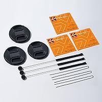 Vista 6 de K&F Concept Tapa de lente de 2.165 in, cubierta de lente central 9 en 1 + correa antipérdida + kits de paño de limpieza de microfibra compatibles
