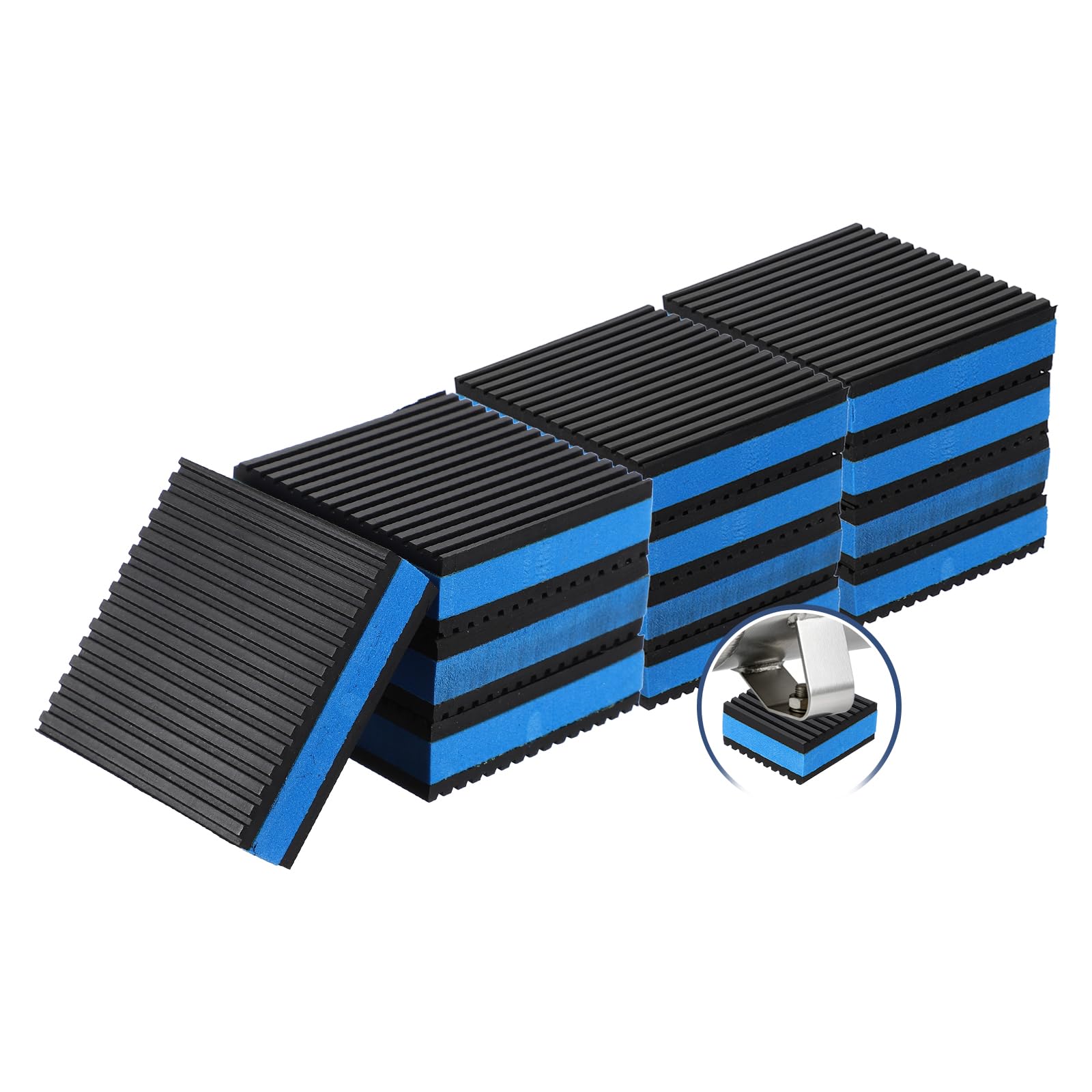 sourcing map 12Pcs Rubber Anti-Vibration Pads 3" x 3" x 7/8" Heavy Duty EVA Vibration Isolation Mats for HVAC Washers Compressors Treadmills Air Conditioner