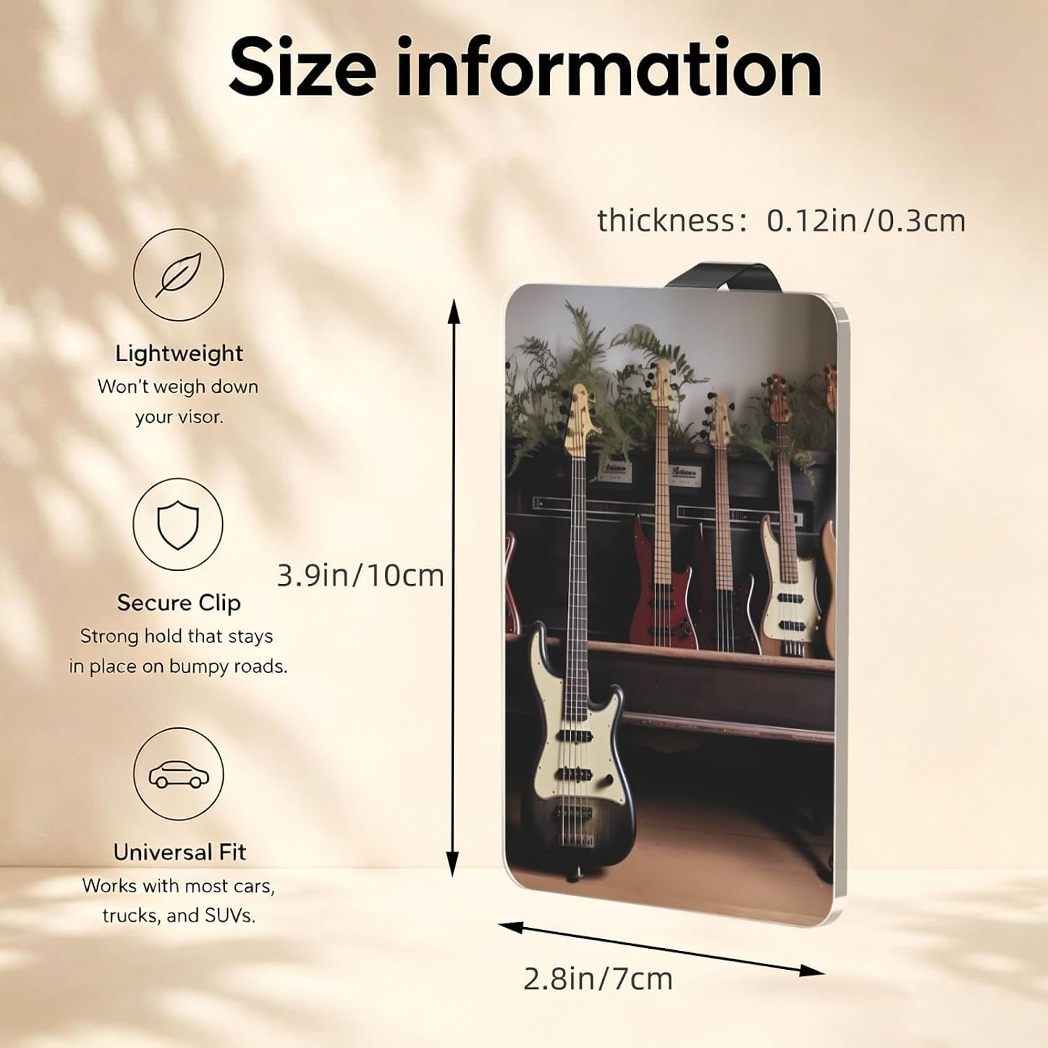 Guitar Bass Music Musical Instruments Picture Holder Acrylic Car Visor Photo Clip image 3