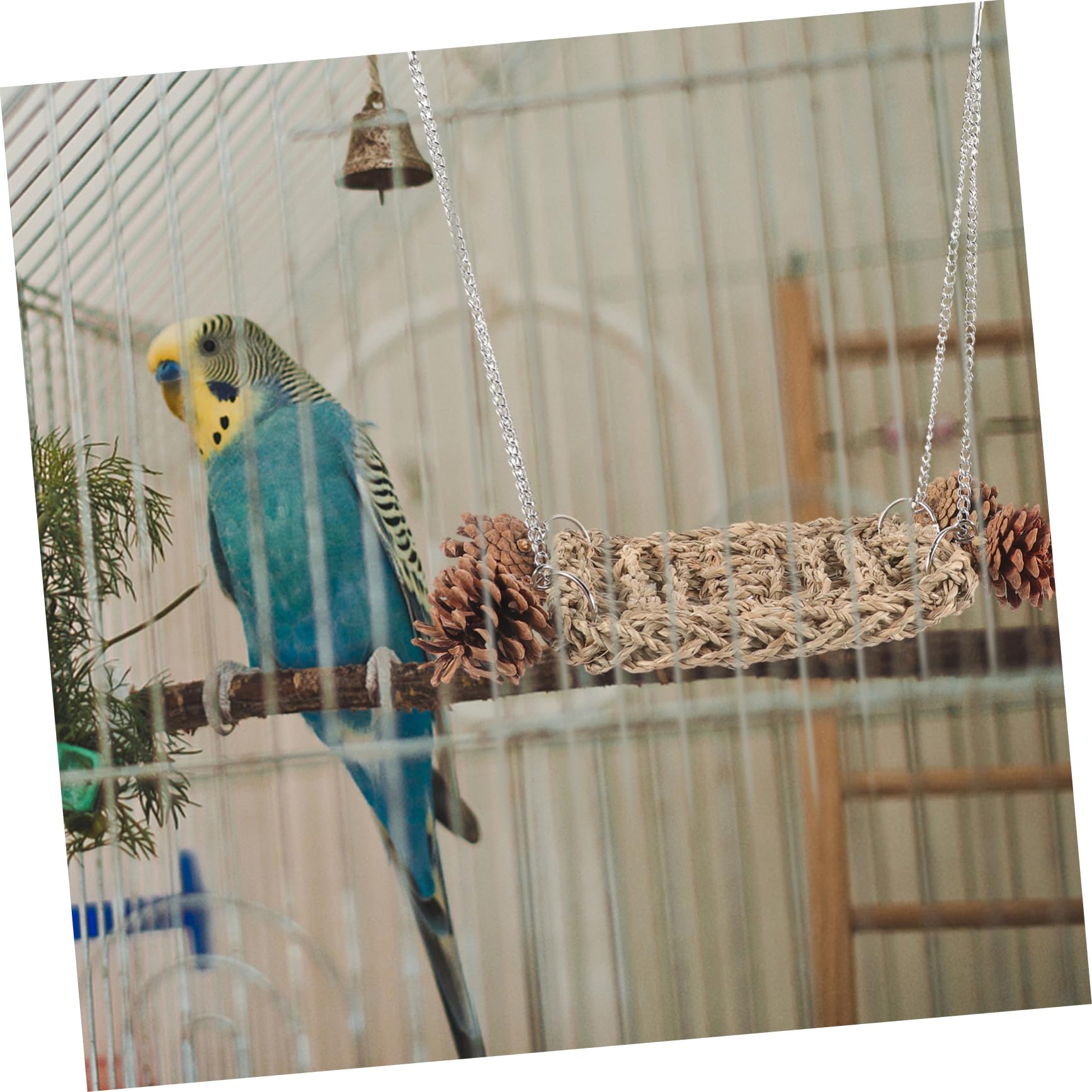 Sosoport Bird Swing Hammock for Parrots Handmade Bird Hammock Sleeping Mat Durable Bird Resting Nest for Pet Cage Bird for Cockatiels Budgies