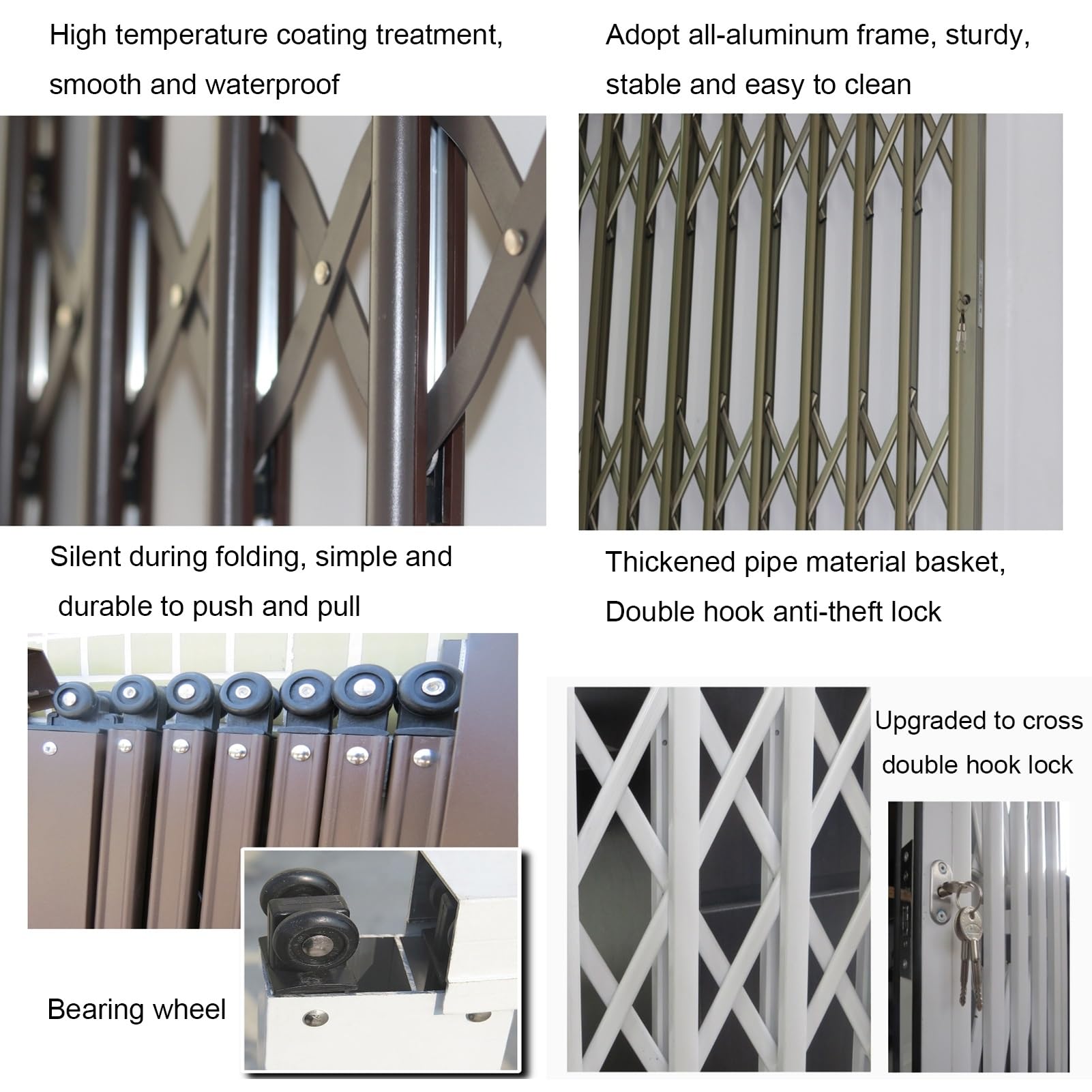 Folding Window Bars Folding Safety Bars For Home Pet Alloy Aluminum Protection Brama Anti Theft Brama Brama Slider Lock (150x140cm) Security Solution