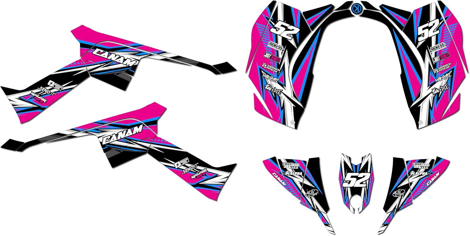Graphics Kit for Canam DS-70 DS-90 2008-2022 Shred Series Red 21 Mil - Pro Edition - ATV UTV Dirt Bike Stickers, Quad Dirtbike Racing Decal Automotive Motocross Accessories no-Plastics