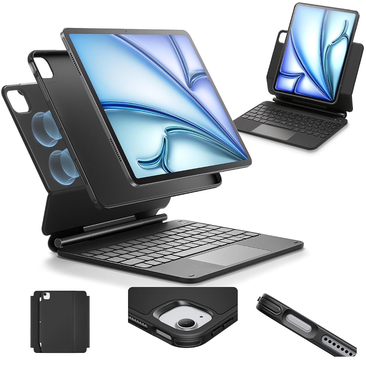 ESR for iPad Air 11/Pro 11 Inch Case Keyboard, Multi-Mode Magnetic Stand