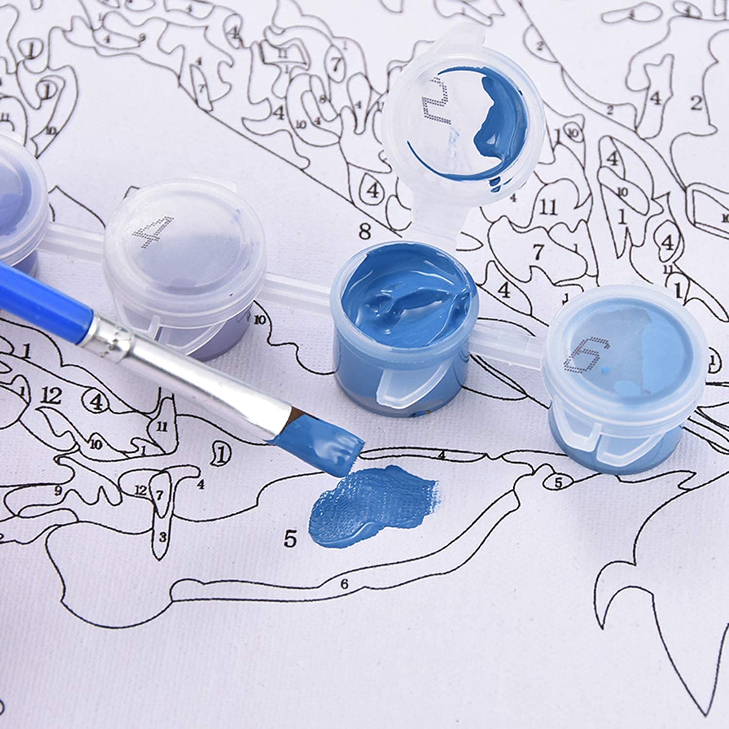 Kit Peinture Par Numéros Noël - 4 Toiles 50x40 Cm + Peintures + Pinceaux - Pour Adultes, Enfants, Débutants