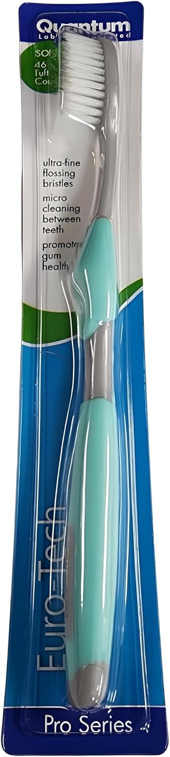 Euro-Tech Toothbrush [4 Pack] Pro Seires Assorted Colors Ultra Fine Original Compatible with Quantum Brush