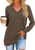 NORACORA Fall Sweaters – Long sleeve V neck sweater