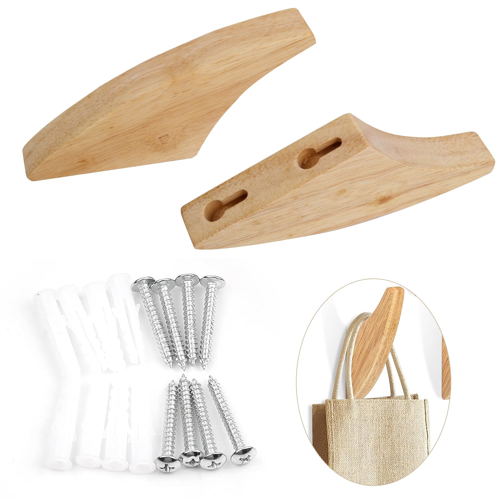 Sysdisen Madera - Ganchos Minimalistas Angulares Montados En La