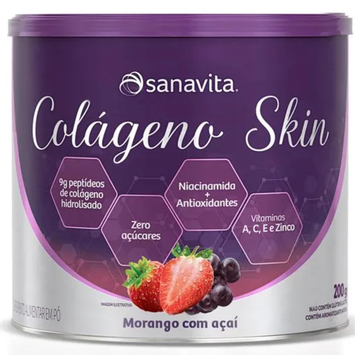 Colágeno Skin Para Pele Cabelos e Unhas - Colágeno Em Pó Hidrolisado ...