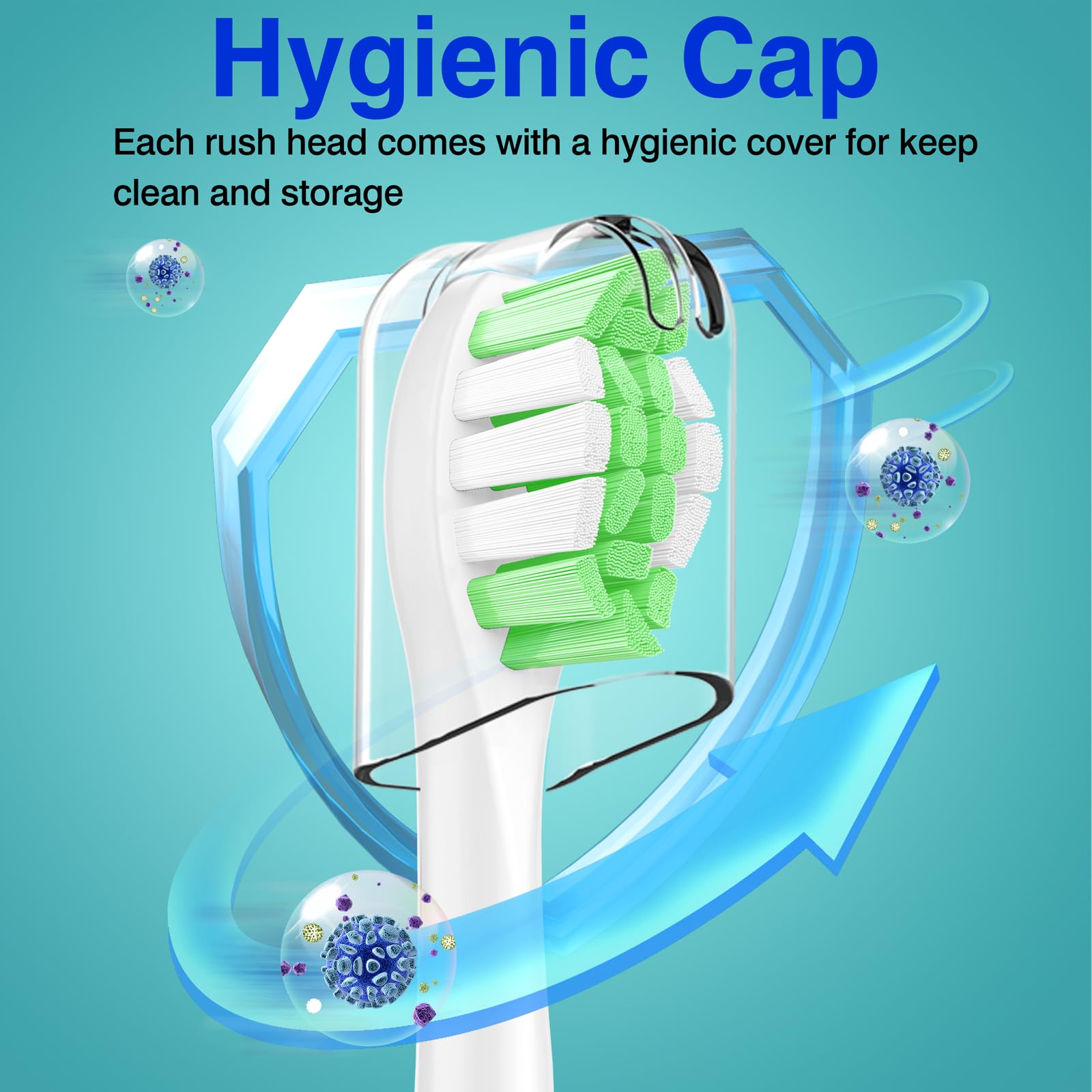 Compatible con cabezales de repuesto Sonicare, cabezales de cepillo de dientes de repuesto compatibles con Philips Sonicare, cabezales de cepillo de dientes eléctricos Click on, paquete de 10, | Cabezales de cepillo de repuesto compatibles con cepillo de