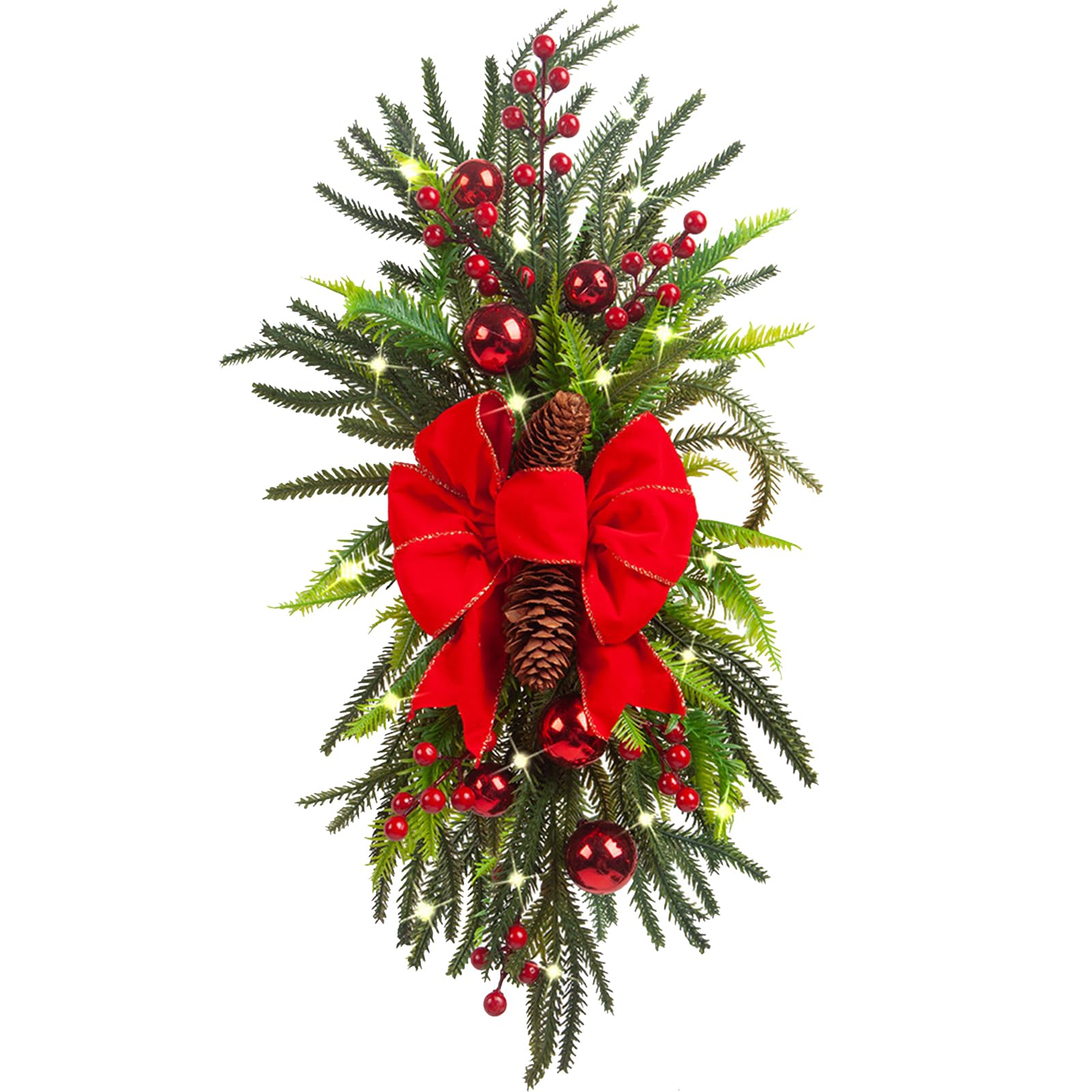 Amazon.com: MISNODE Christmas Swags, Prelit Xmas Stairway Swag