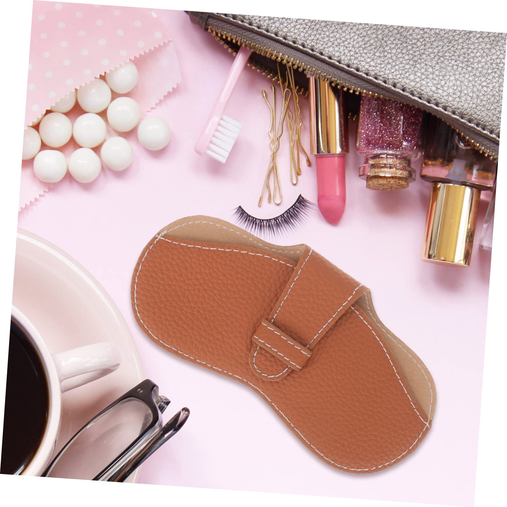 Ipetboom borsa per occhiali Astuccio custodia per occhiali sottile viaggio anti sunglasses borsetta custodia per occhiali portatile manicotto protettivo per occhiali pelle Brown