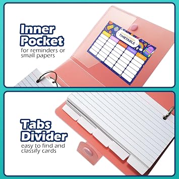 Olivo 3x5 Lined Index Cards with Ring Binder Holder and Dividers, White