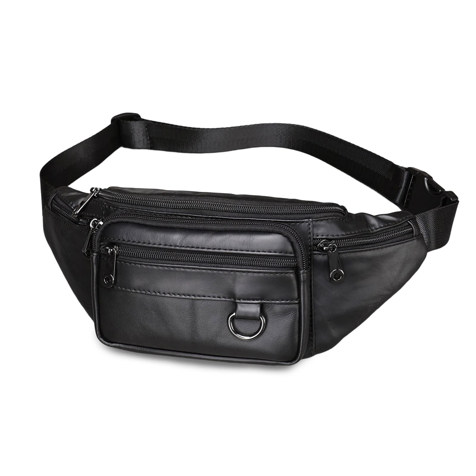 FANDARE Marsupio Sportivo con Tasche Multiple Zaino Monospalla da Donna Uomo Pelle Borsello Borsa a Spalla Borse piccole a tracolla Zainetto per lavoro Ciclismo Viaggio Sling BagNero B