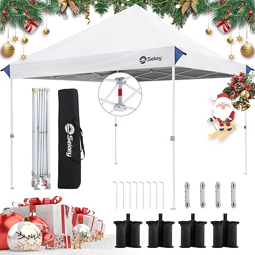 Sekey - Toldo desplegable de 10 x 10 pies con instalación de un solo empuje, 99% de bloqueo UV, sombra instantánea para eventos, cenador comercial