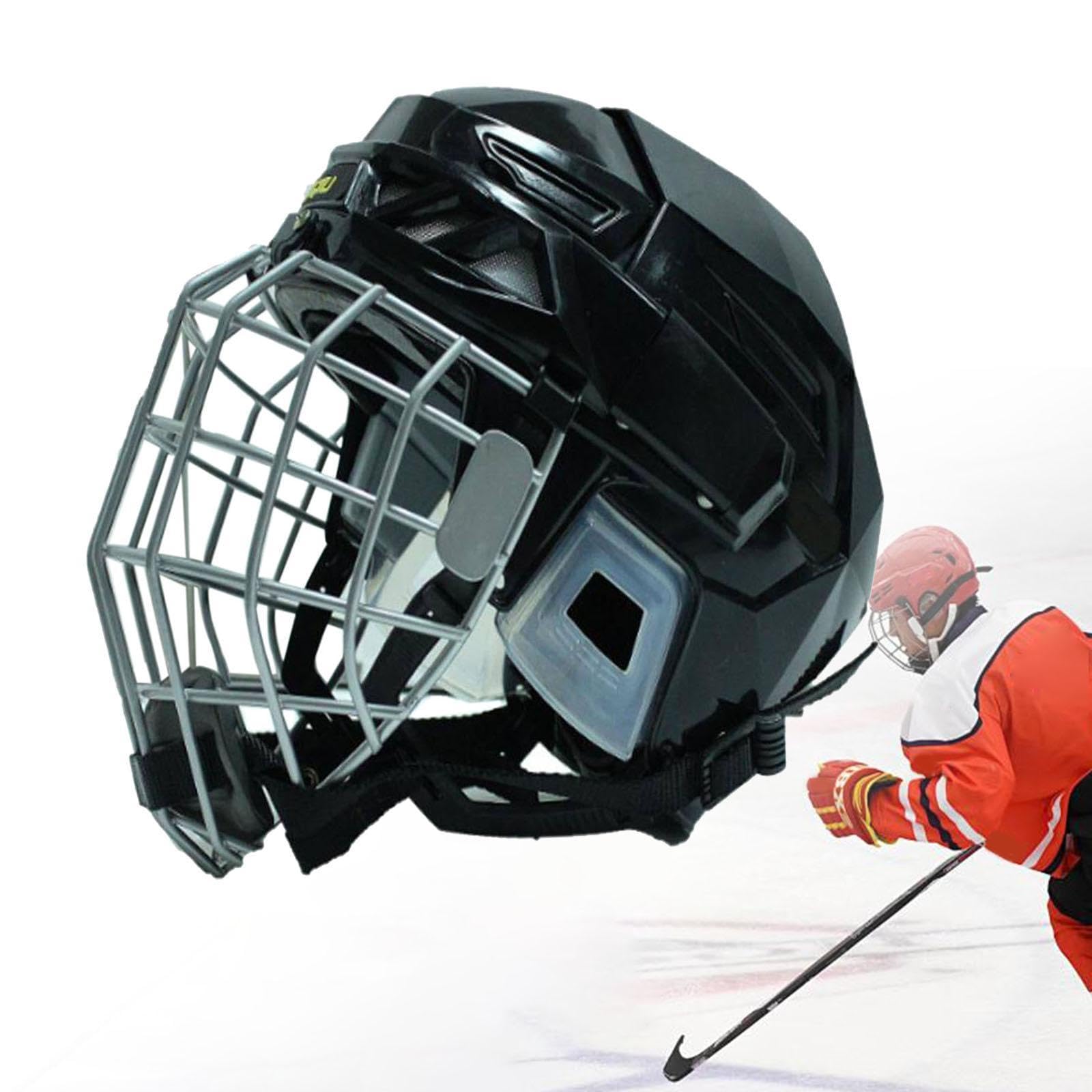 Amagogo Casco per Hockey e Pattinaggio su Ghiaccio, Attrezzatura Regolabile
