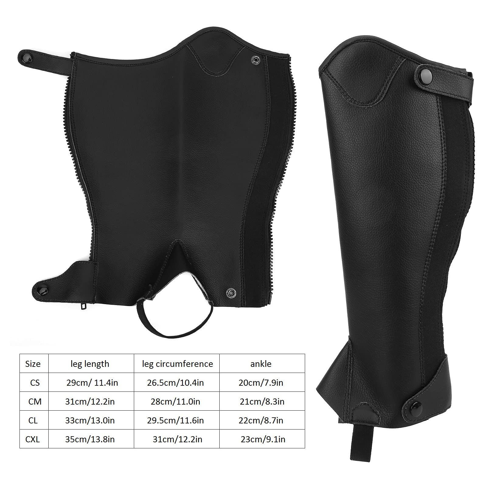 HERCHR Mezze Ghette da Equitazione per Bambini Ghette per Bambini Ghette da Equitazione Equipaggiamento Protettivo per Equestre Mezze Ghette in Pelle con Cerniera Unisex per Bambini