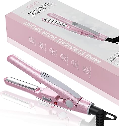 DAN Technology, Plancha de pelo pequeña para cabello corto, mini plancha de pelo de 1/2 pulgada, plancha plana de viaje de doble voltaje, placas en