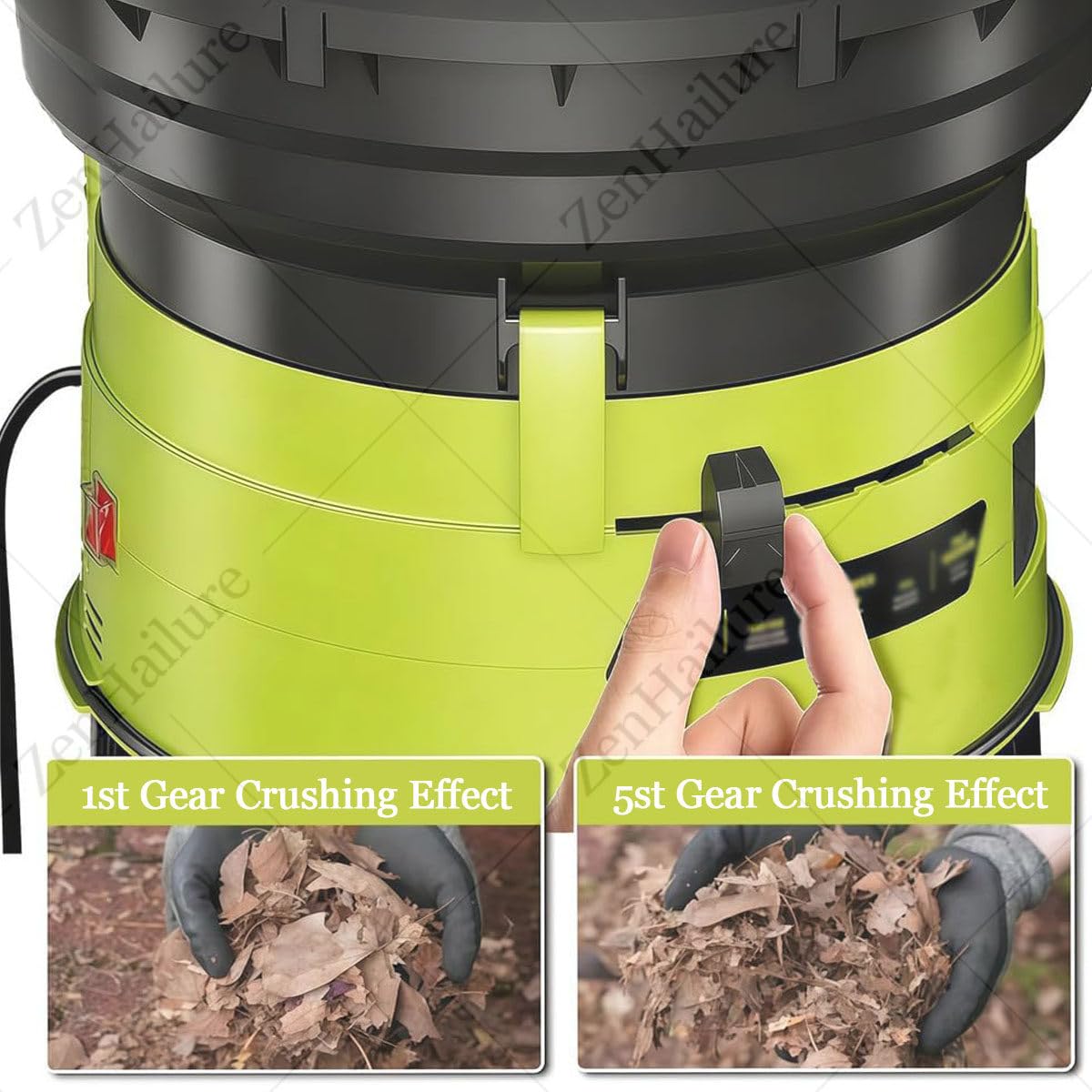 Trituradora De Hojas De 2500 W con Ruedas,Trituradora De Jardín Sin Cuchillas con Bolsa De Almacenamiento,Trituradora Eléctrica De Hojas,Tolva De 54 Cm De Ancho 20meters