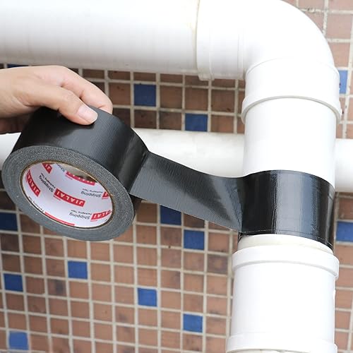 Miniatura 9 de JIALAI HOME Cinta adhesiva negra, 2 pulgadas x 30 yardas, paquete de 3, 8.27 mil, resistente, resistente, flexible, sin residuos, para todo tipo de