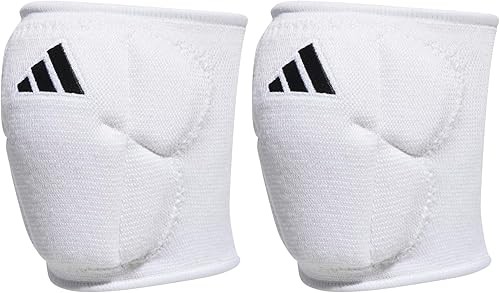 adidas Rodilleras de voleibol unisex para adultos, 5 pulgadas, blanco/negro, talla L