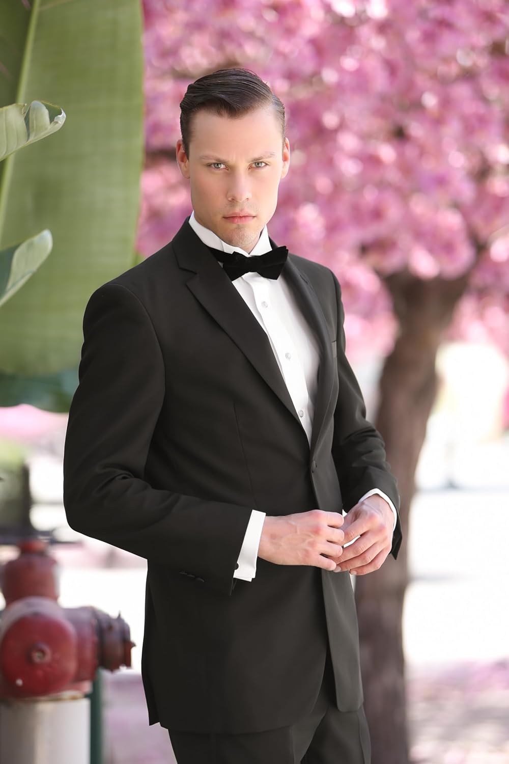 Ferrecci 2 Piece Suits for Men Slim Fit Solid Wedding Prom Tuxedo Suit with Two Buttons Notch Lapel Blazer and Pants