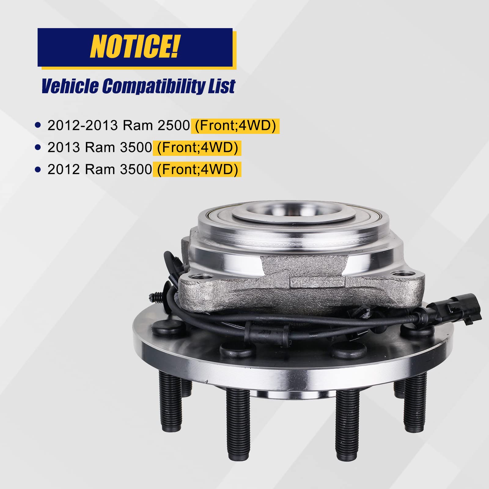 515148 2PCS 4WD AWD Front Wheel Bearing and Hub Assembly Compatible ...