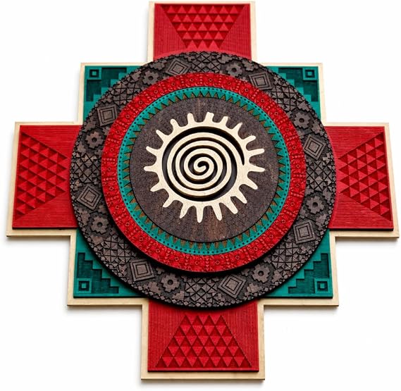 Anatoliawood Chakana inca symbol, Wooden chakana, Chakana (50x50 cm, GREEN)