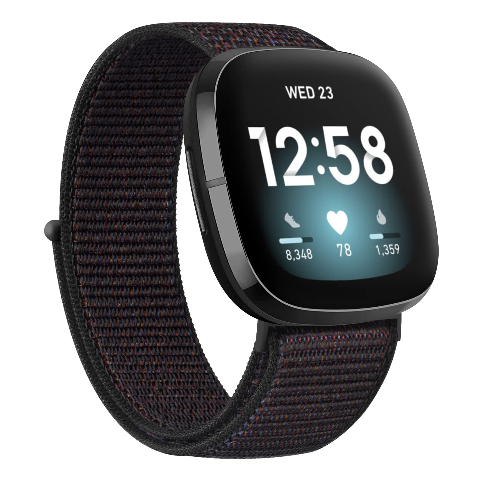 Tobfit Nylon Strap Compatible for Fitbit Versa 4/3 / Sense/Sense 2(Watch Not Included), Removable Sport Belt for Men and Women (Black Sand) (B0CY526TLK) Amazon Price History, Amazon Price Tracker