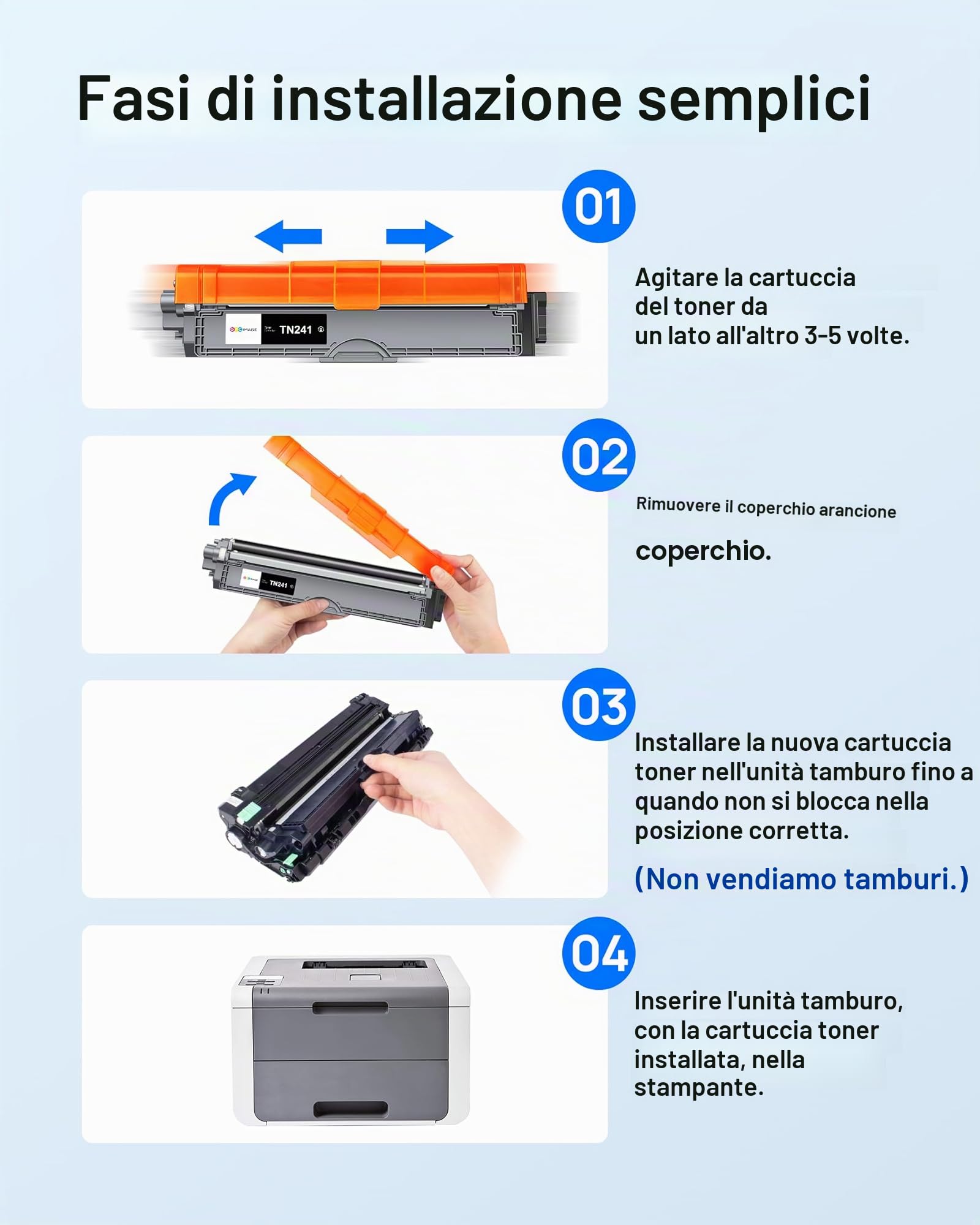GPC Image TN241 TN245 Toner Compatibili per Brother TN-241 TN-245 (5-Pack) | Compatibili per Brother, MFC-9140CDN, MFC-9340CDW, 9332CDW, HL-3140CW, 3150CDW, DCP-9020CDW, DCP-9022CDW, TN241/245