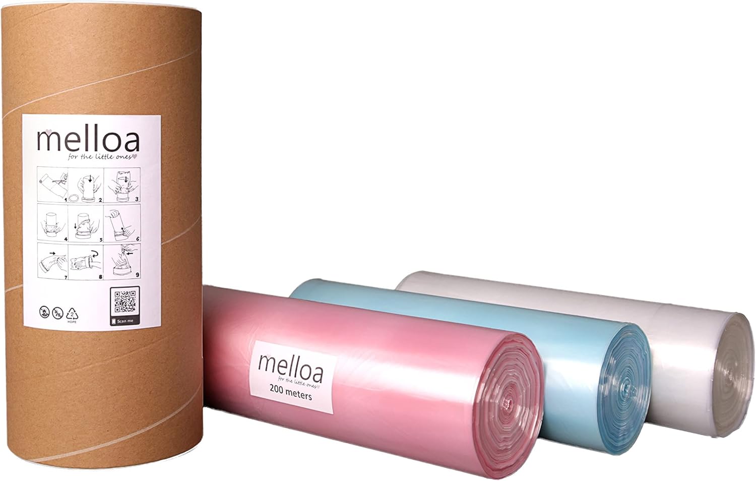 MELLOA Universal Nappy Bin Liner refill compatible with Tommee Tippee Nappy Disposal Systems