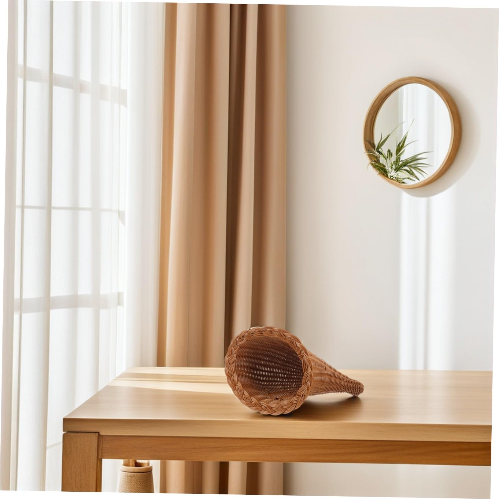 Ipetboom Cesta Tejida Multifuncional para Snacks y Frutas Diseño Natural y Ligero Almacenamiento Seguro para Hogar y Cocina Decoración Rústica Versátil Compacto