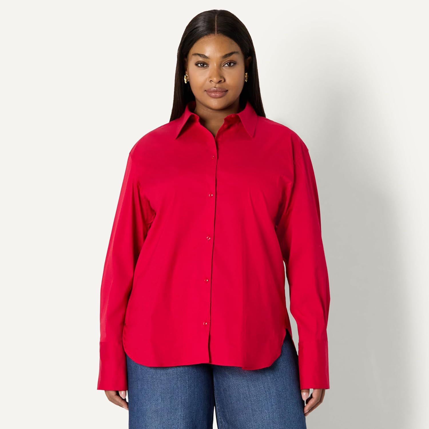 Amazon Essentials (Demi's Pick Women's Oversized-Fit Cotton Stretch Poplin Button-Down Dress Shirt - Image 6