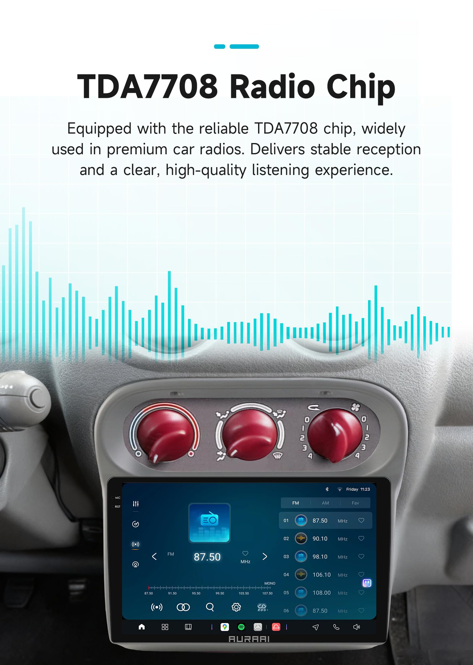 Ossuret Android 13 Autoradio pour Renault Twingo (2005-2013), 8 cœurs 8+256 Go Système d'infodivertissement Automobile Écran Tactile 9 Pouces 2K CarPlay EQ DSP Bluetooth 4G LTE RDS (Modèle A)