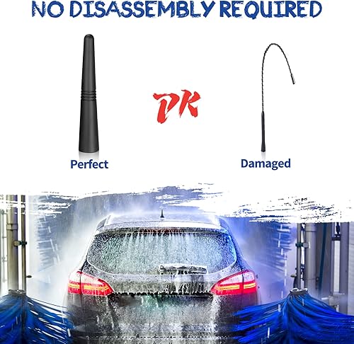 Miniatura 5 de Eightwood Antena corta para automóvil de 3.6 pulgadas, montaje en techo universal para vehículo, antena de radio AM FM, repuesto de mástil, antenas