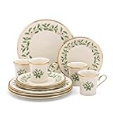 6122048 Holiday 12-Piece-Plate-&-Mug Set, Christmas Dinnerware, Hosting