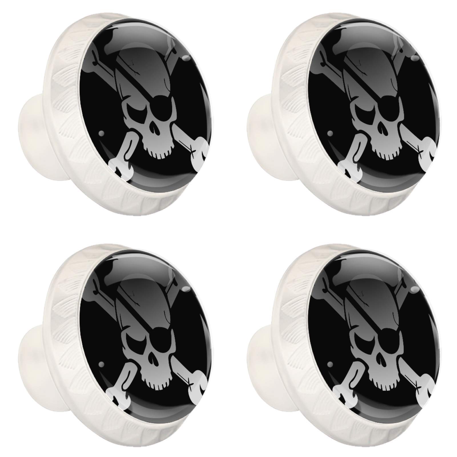 RII Deko-Knäufe Totenkopf – 2 Stück Elfenbeinfarben Aus Kunstharz Für Möbel Wie Kommoden & Schränke
