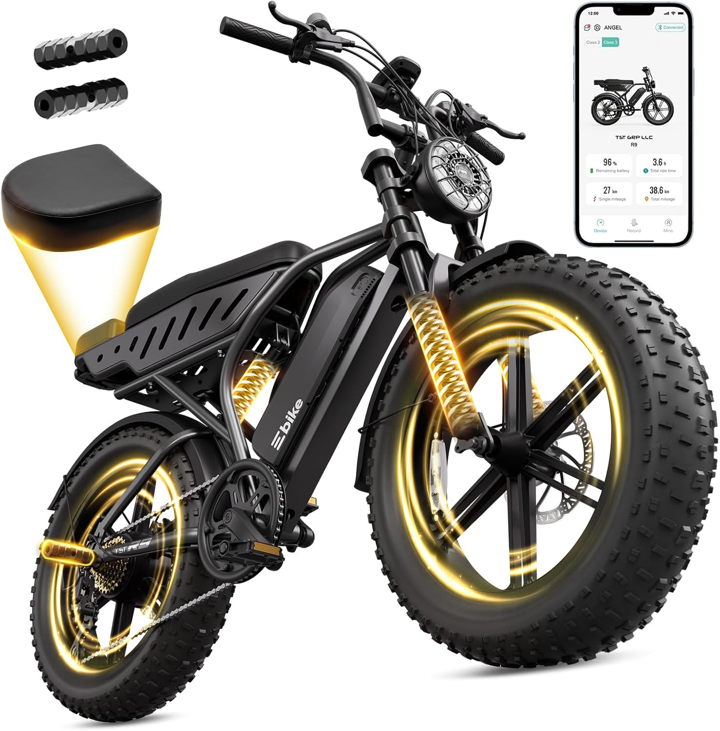 TST Electric Bike 2000W Peak Motor 48V 15/30Ah 20" x 4.0" Fat Tire EBike