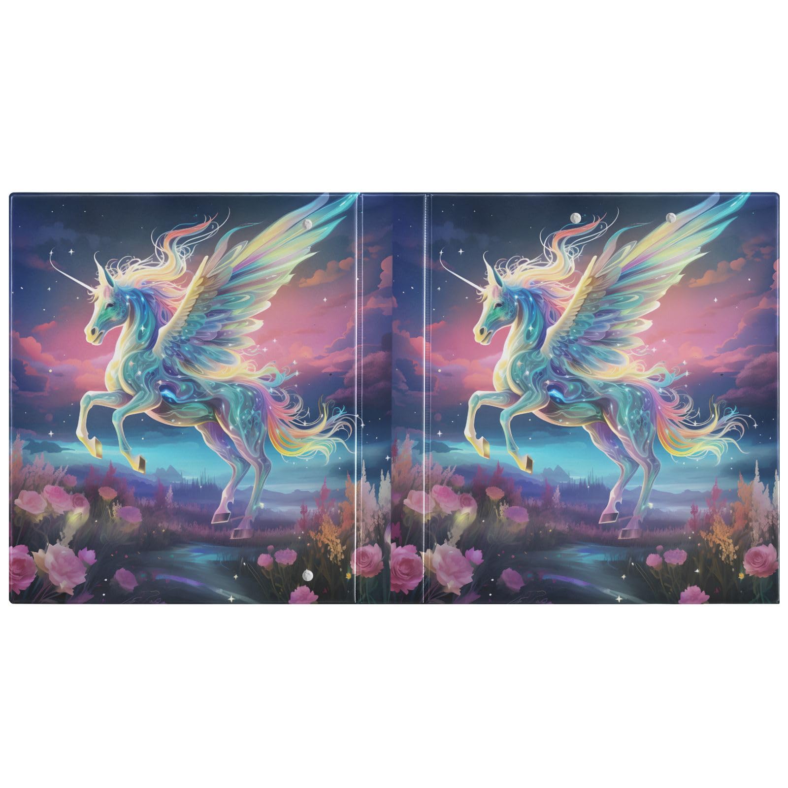 3 raccoglitori ad anelli Unicorn 1018 da 3,8 cm, con tasche interne trasparenti, per ufficio, scuola, lavoro, confezione da 2